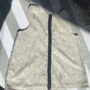 Vince Camuto Sequin Tank Contrast Back Zipper